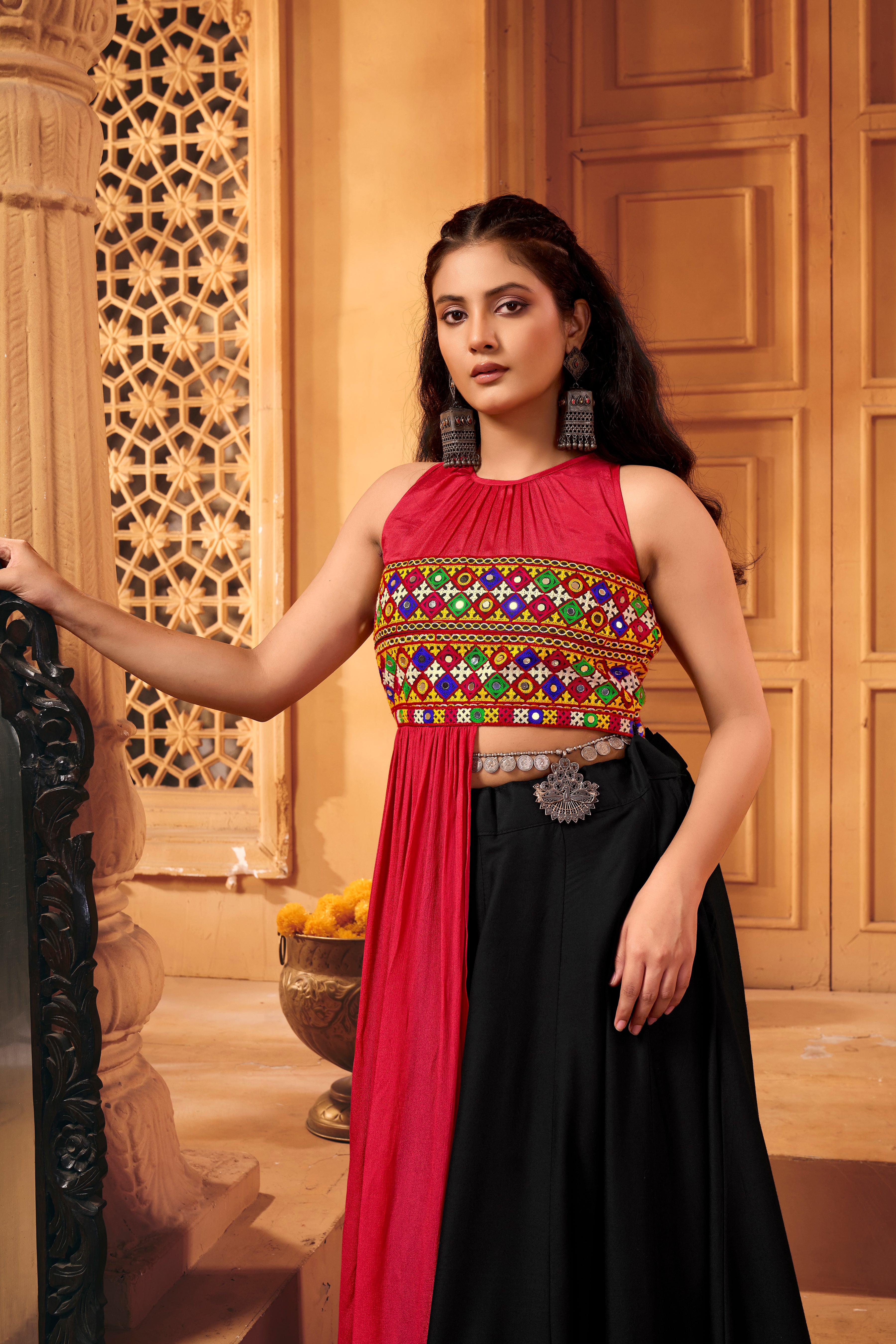 Sohni Kutchi Belt Lehenga Choli for Navratri