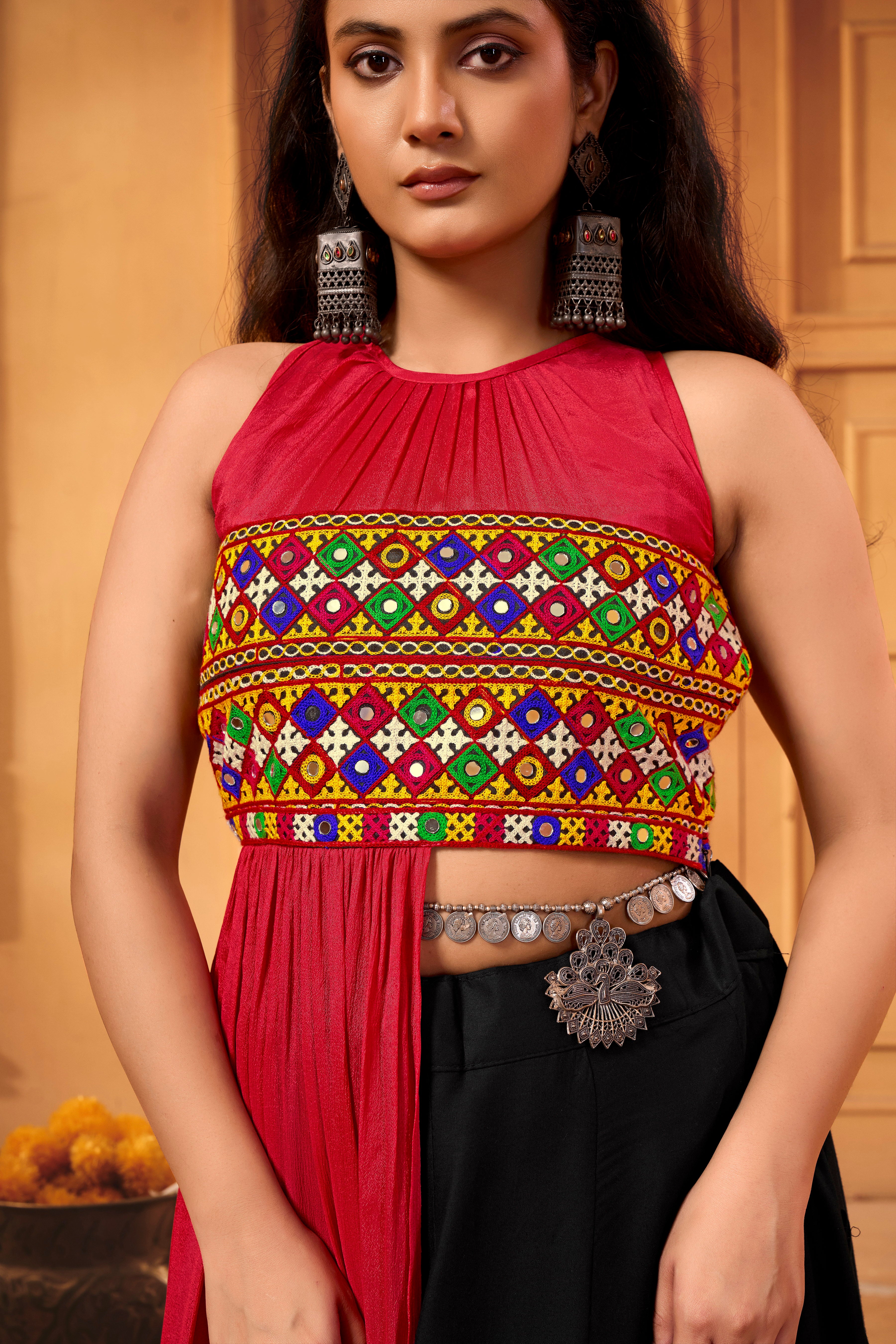 Sohni Kutchi Belt Lehenga Choli for Navratri