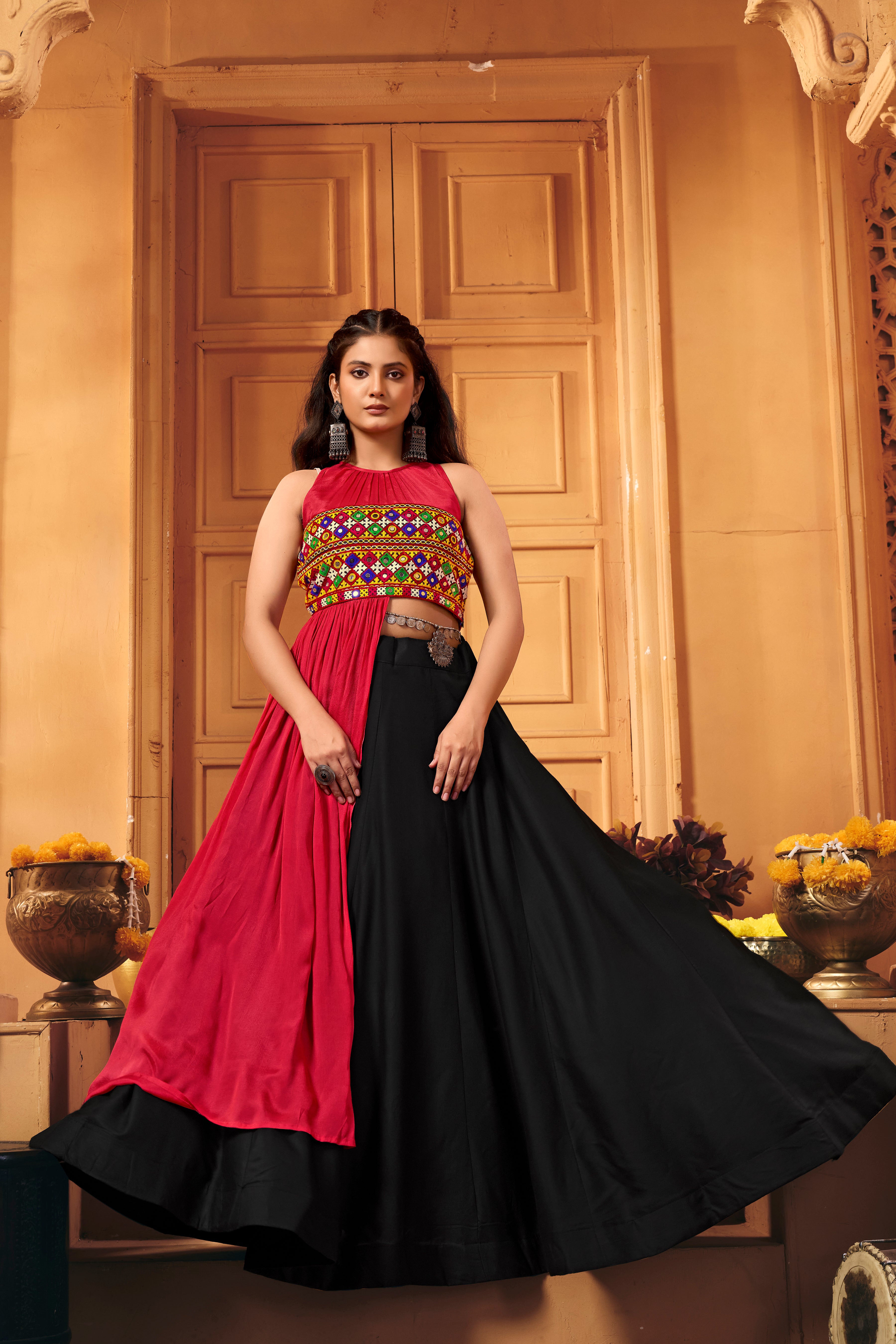 Sohni Kutchi Belt Lehenga Choli for Navratri