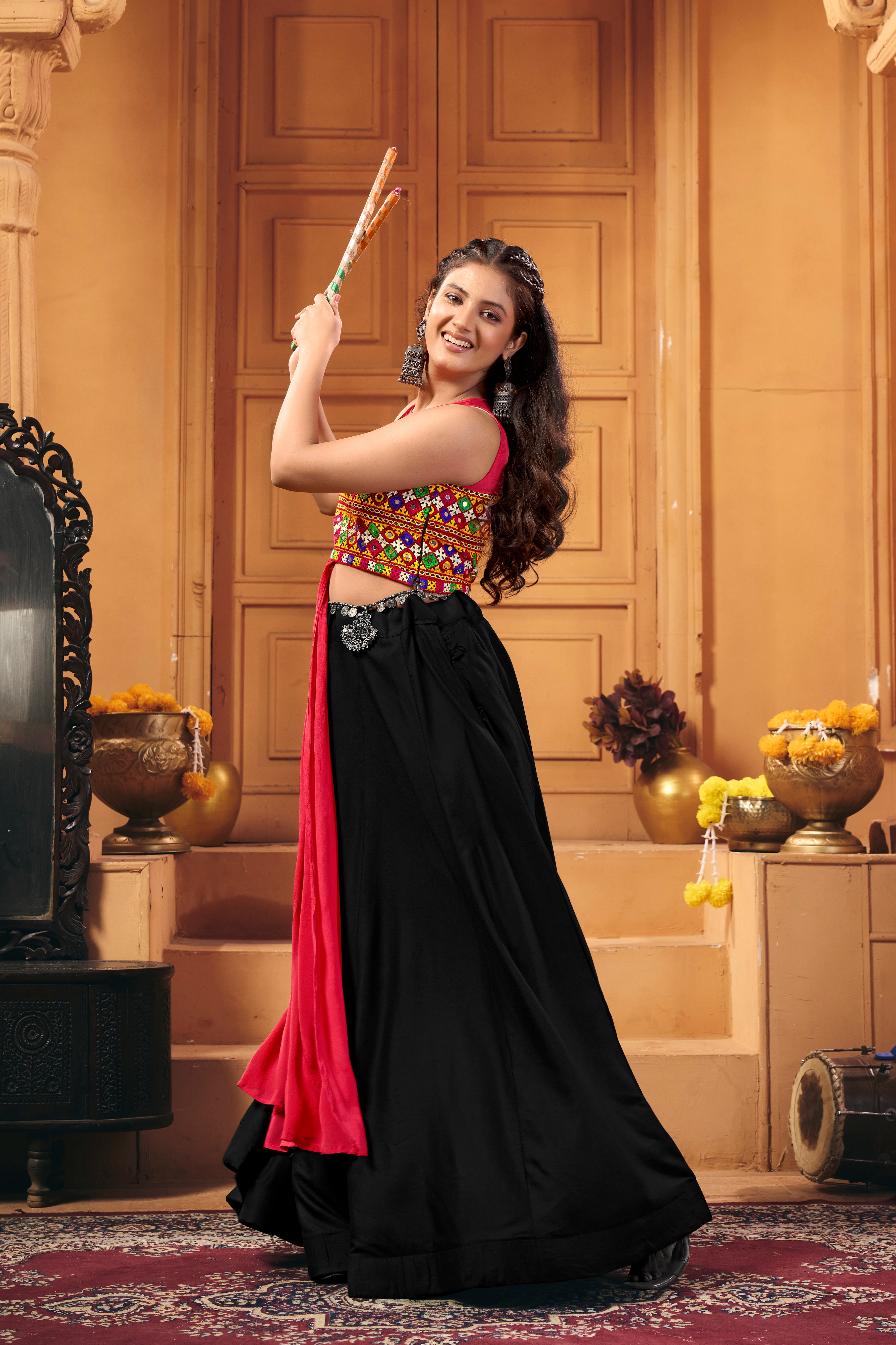 Sohni Kutchi Belt Lehenga Choli for Navratri