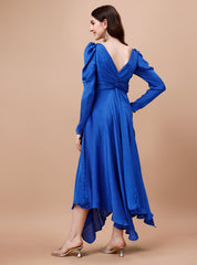 Royal Blue Satin One-Piece Gown