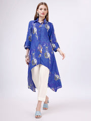 Blue Kurta Pant Set - Pure Muslin