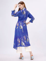 Blue Kurta Pant Set - Pure Muslin