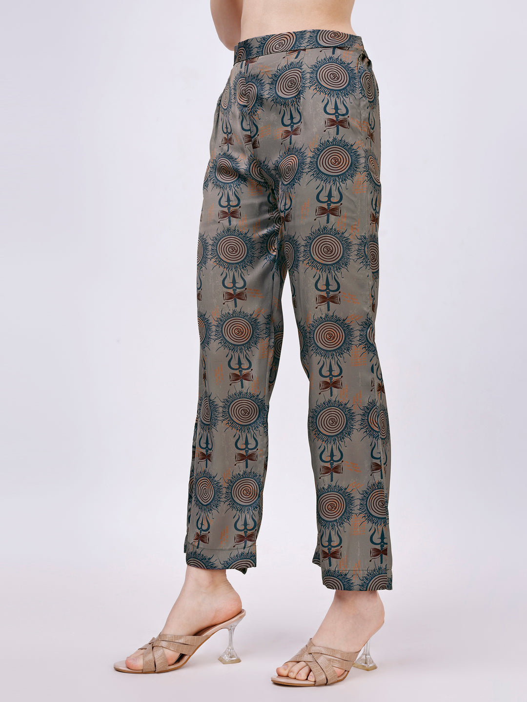 Grey Kurta with Pant - Hammered Satin