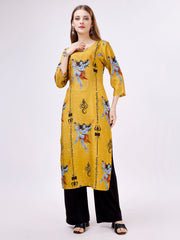 Yellow Kurta Pant Set - Pure Muslin