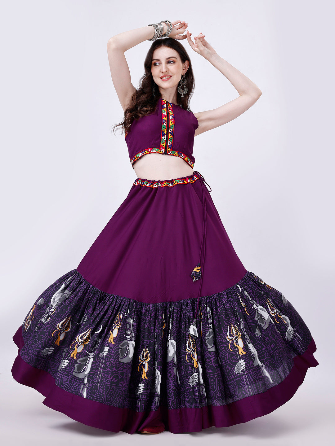 Purple Designer Chaniya Choli for Navratri