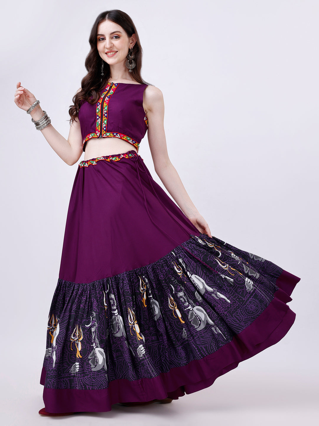 Purple Designer Chaniya Choli for Navratri