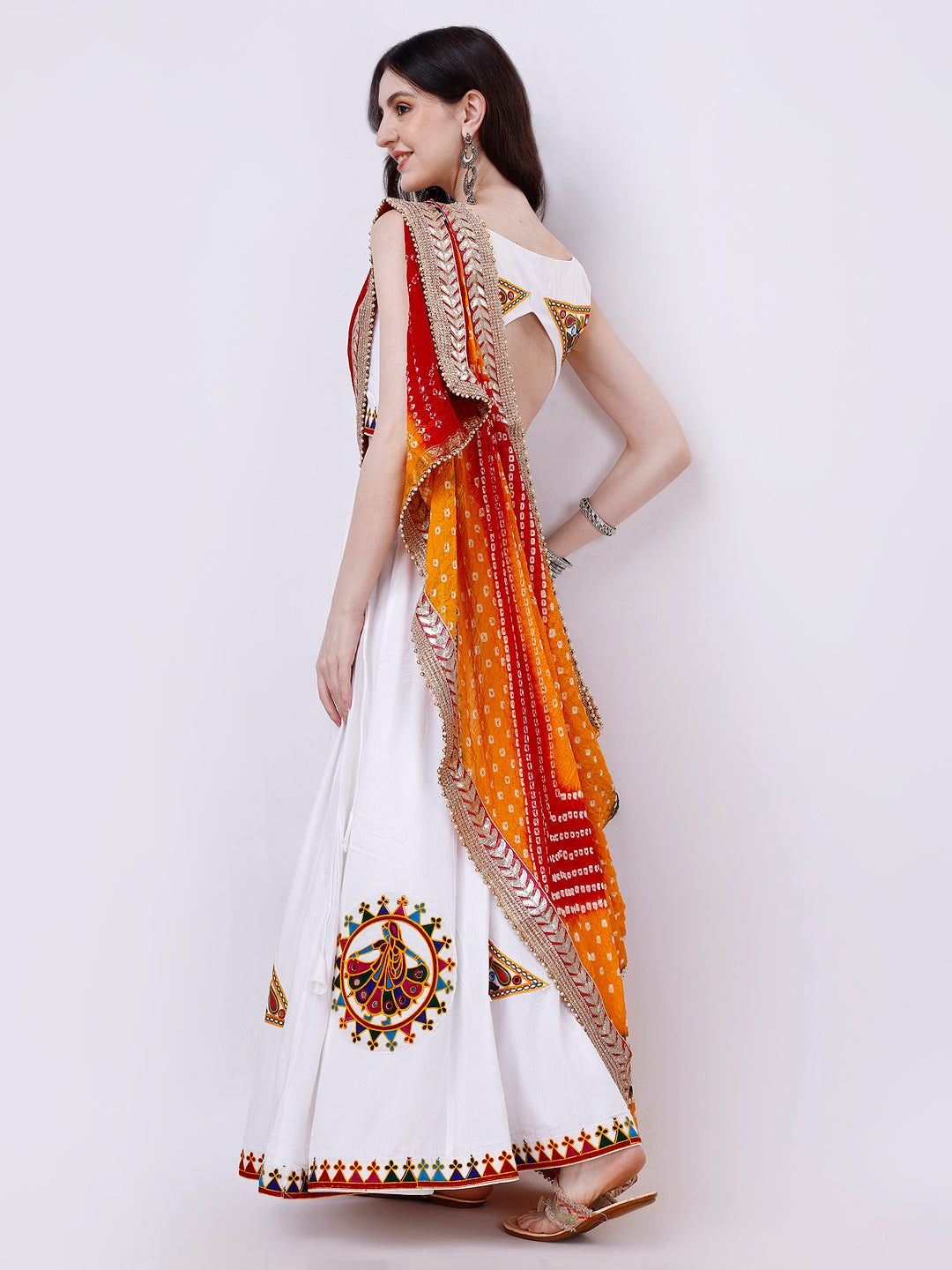 White Designer Chaniya Choli for Navratri