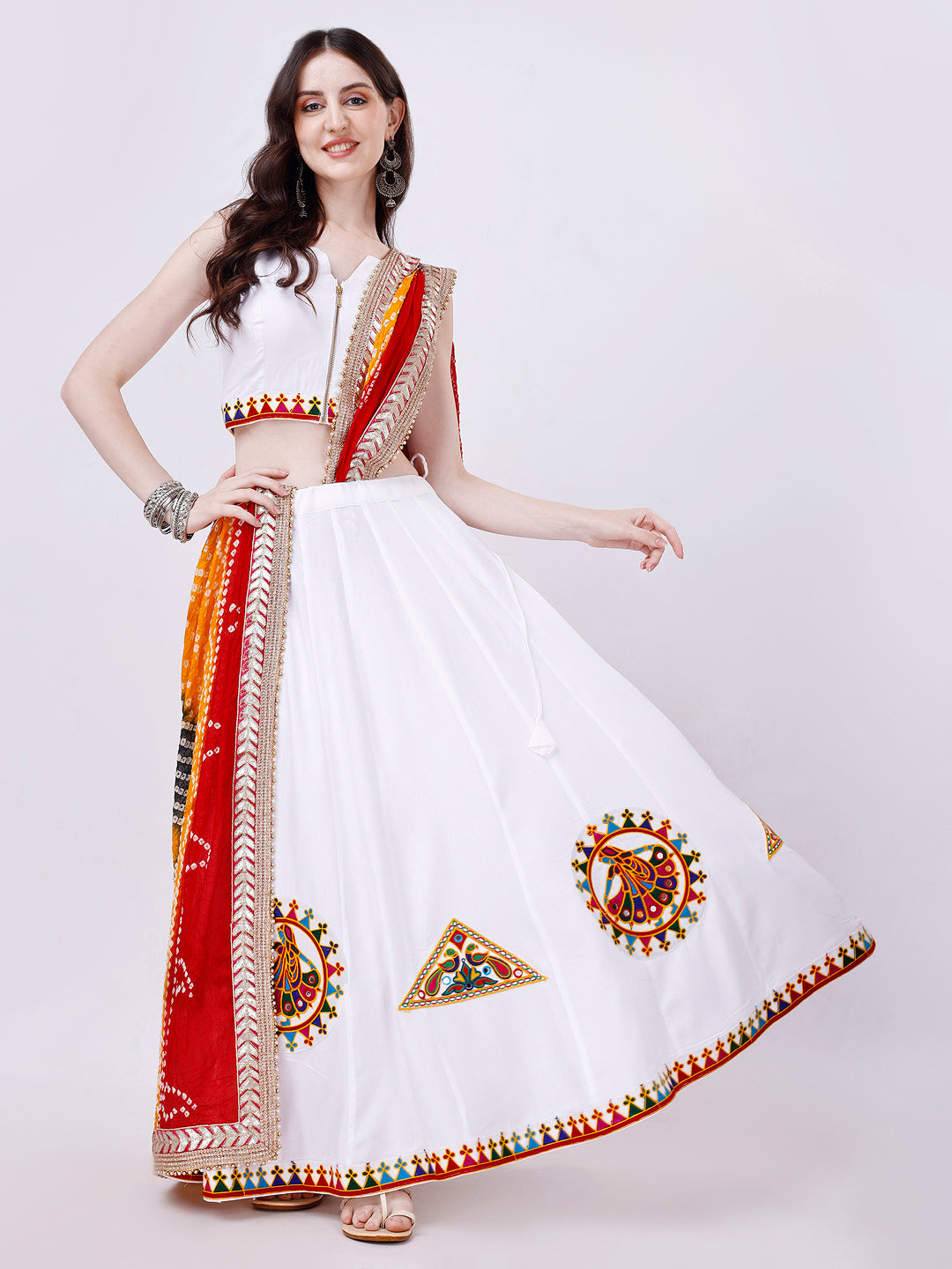 White Designer Chaniya Choli for Navratri