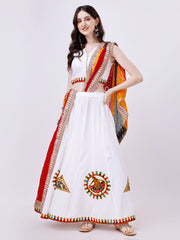 White Designer Chaniya Choli for Navratri