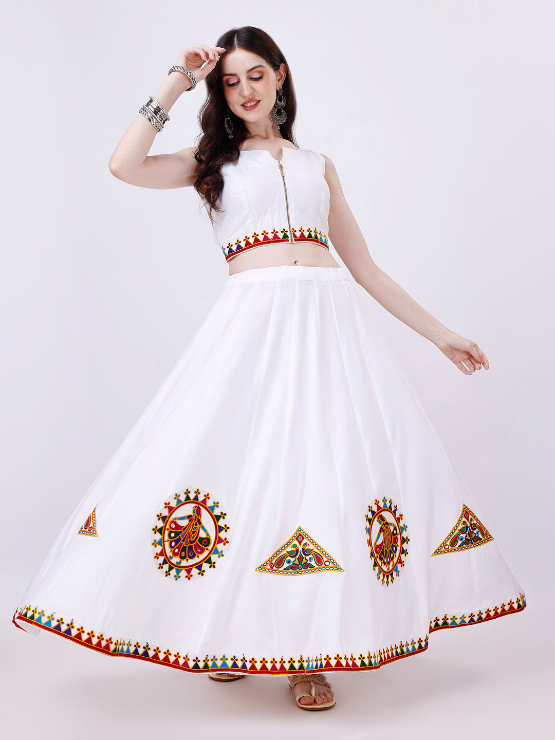 White Designer Chaniya Choli for Navratri