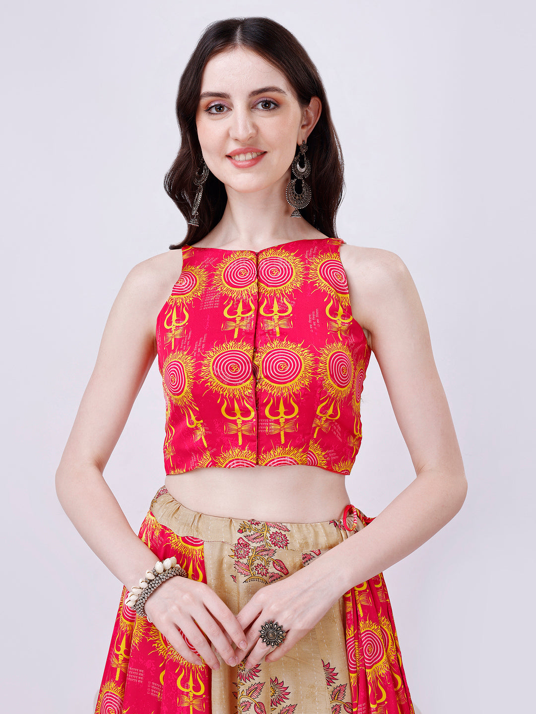 Pink & Beige Navratri Designer Chaniya Choli