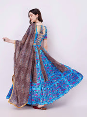 Blue & Grey Designer Chaniya Choli Set