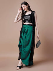 3 Piece Black and green Indo-Western Dress