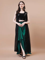 3 Piece Black and green Indo-Western Dress