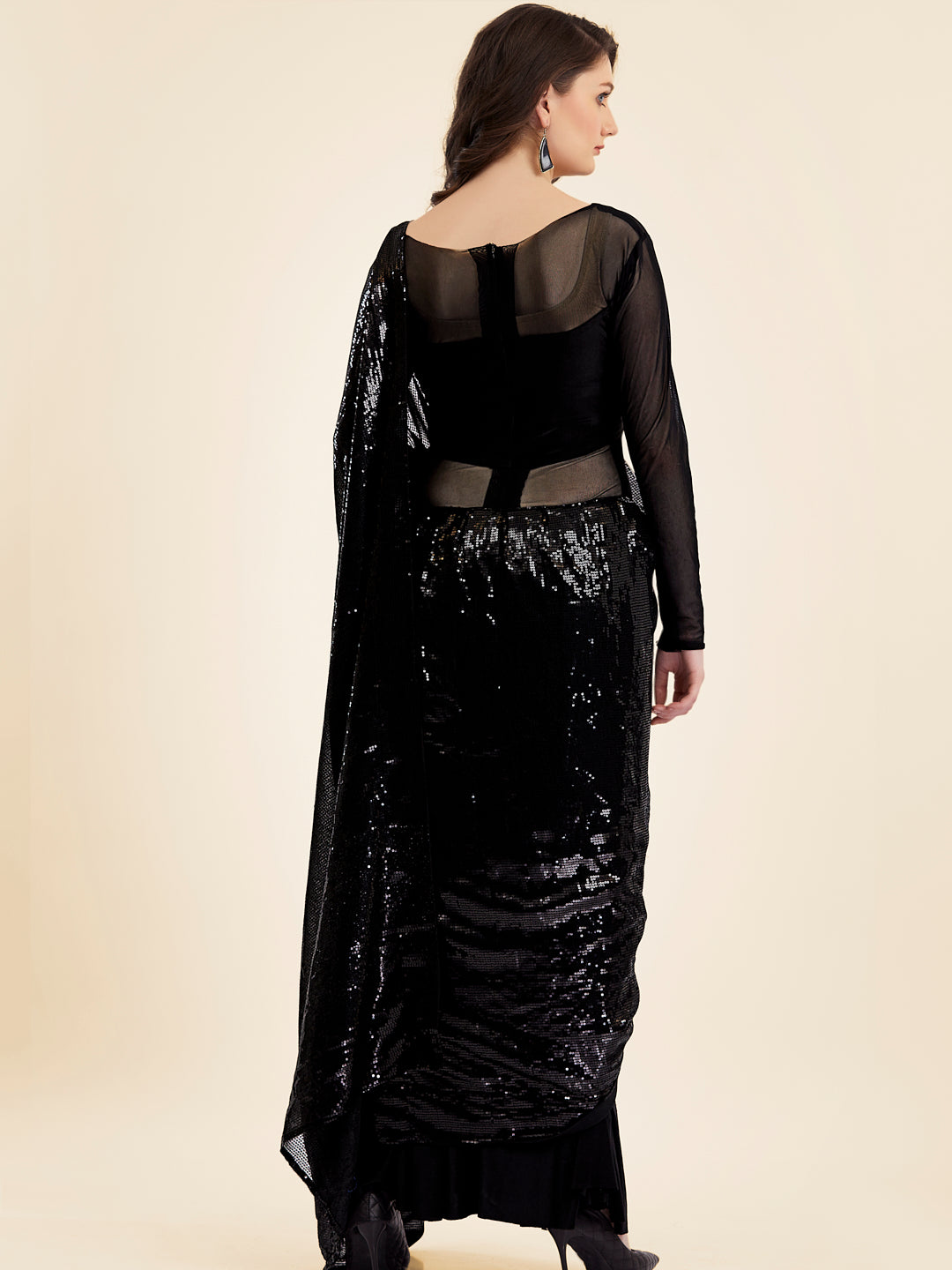 Midnight Noir Sequin Saree