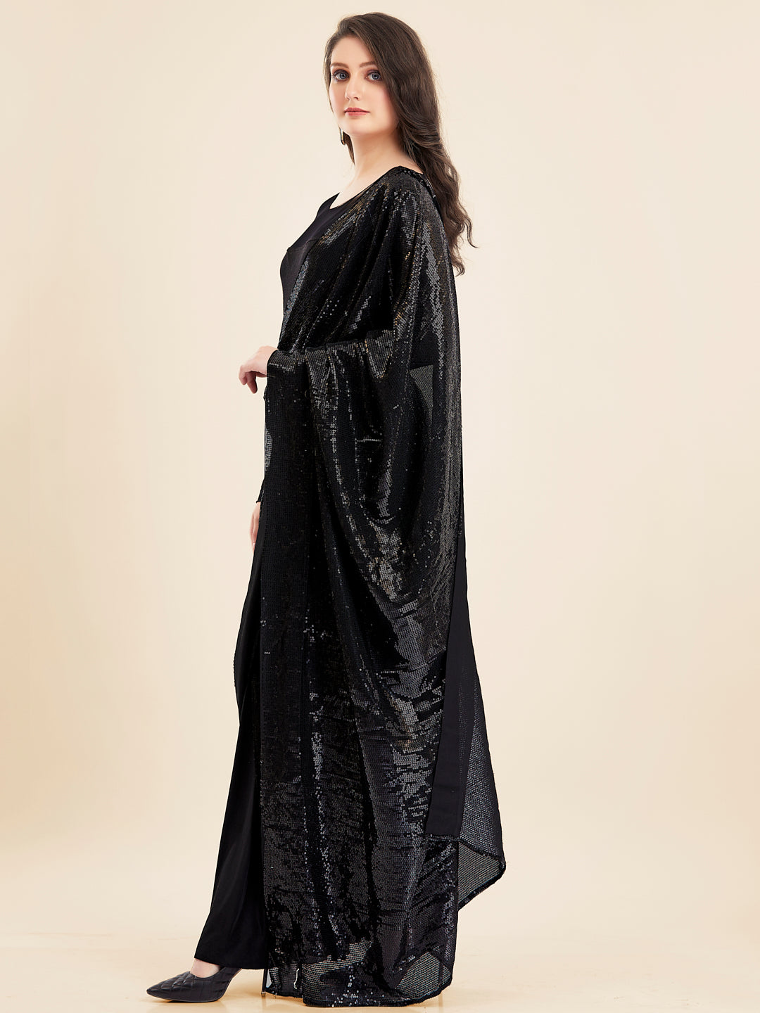Midnight Noir Sequin Saree