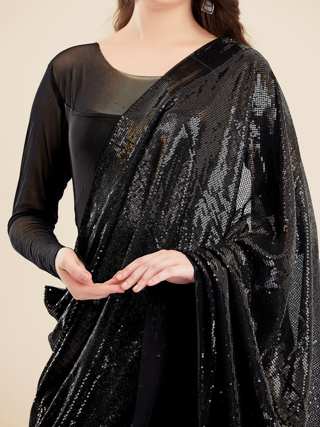 Midnight Noir Sequin Saree