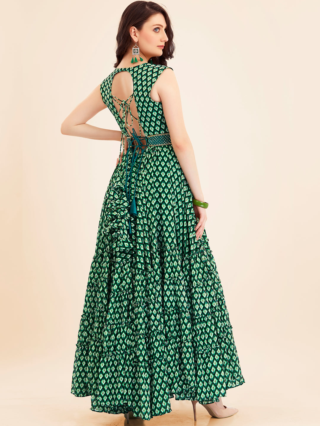 Cinderella Green Gown with Flare