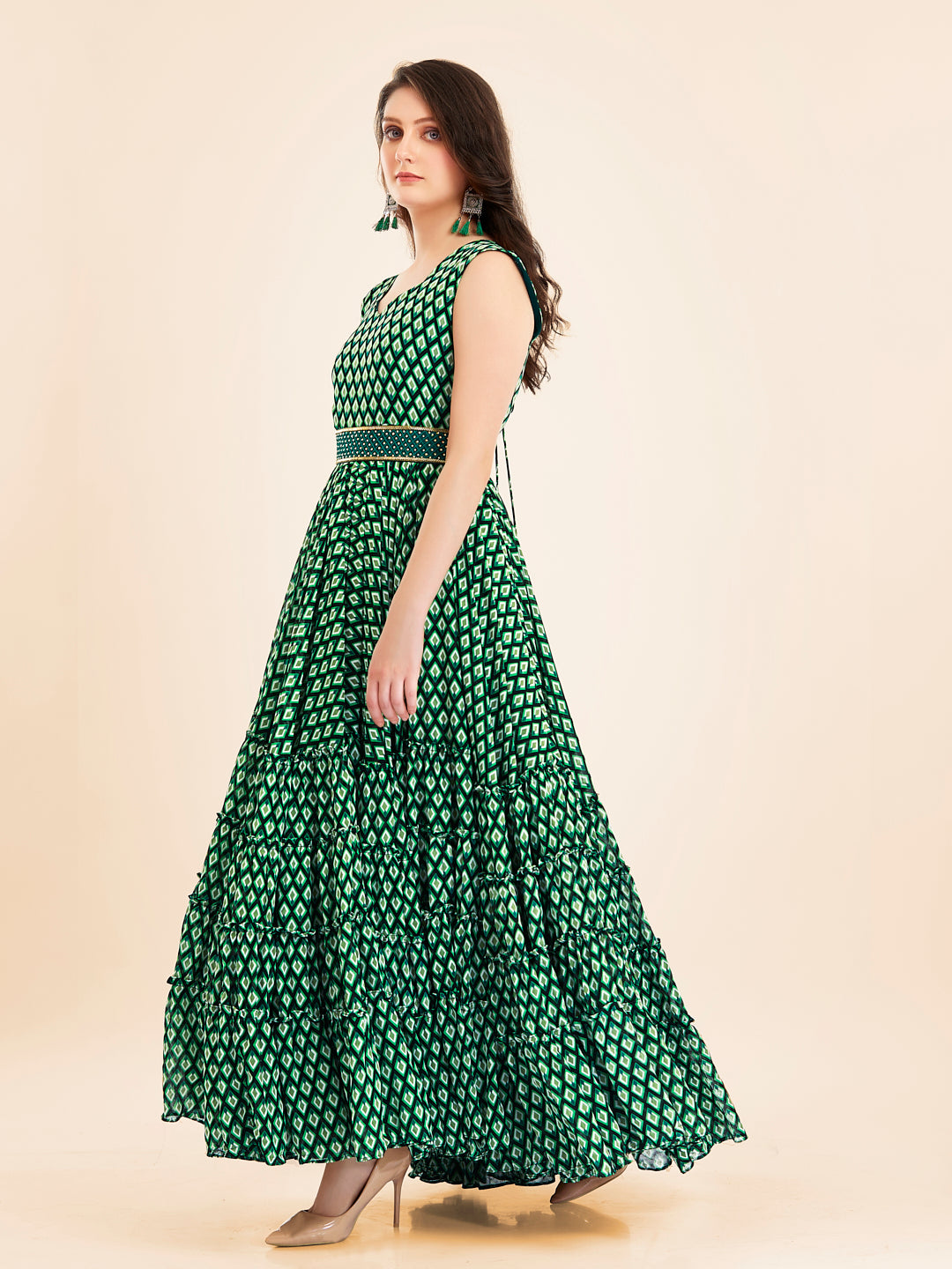 Cinderella Green Gown with Flare