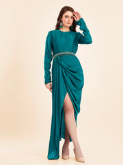 Green Party Wear Gown