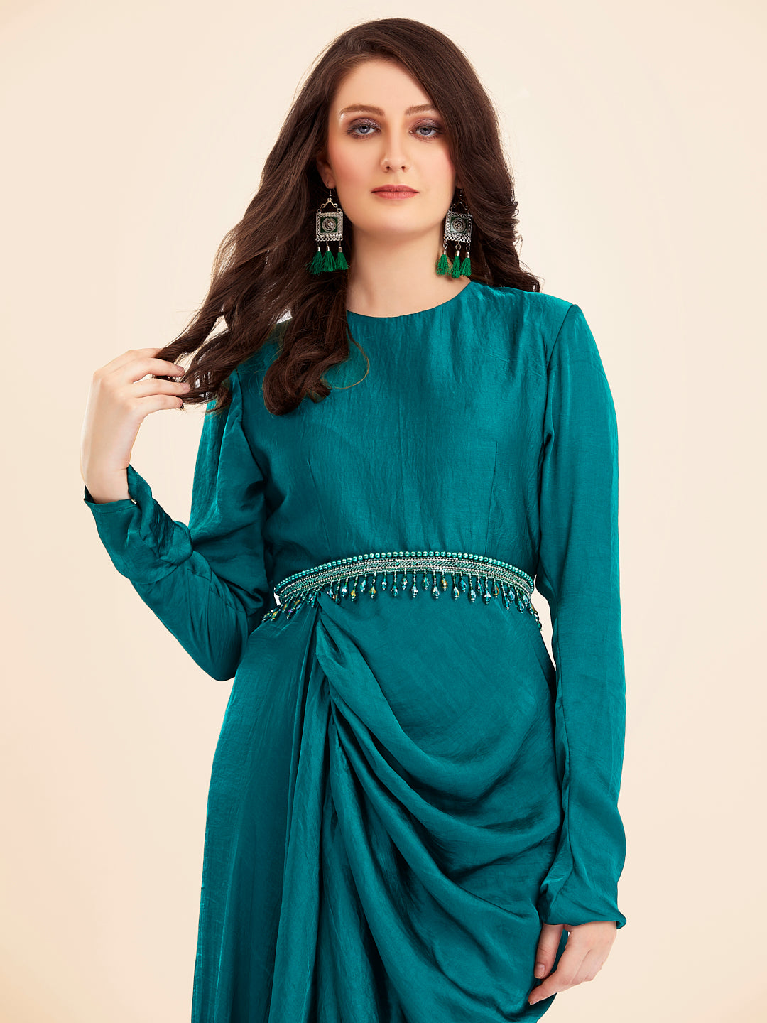 Green Party Wear Gown