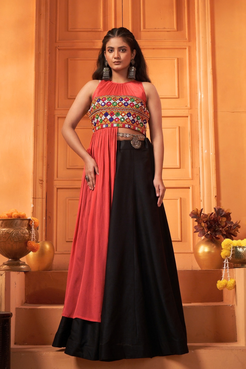 Sohni Kutchi Belt Lehenga Choli for Navratri