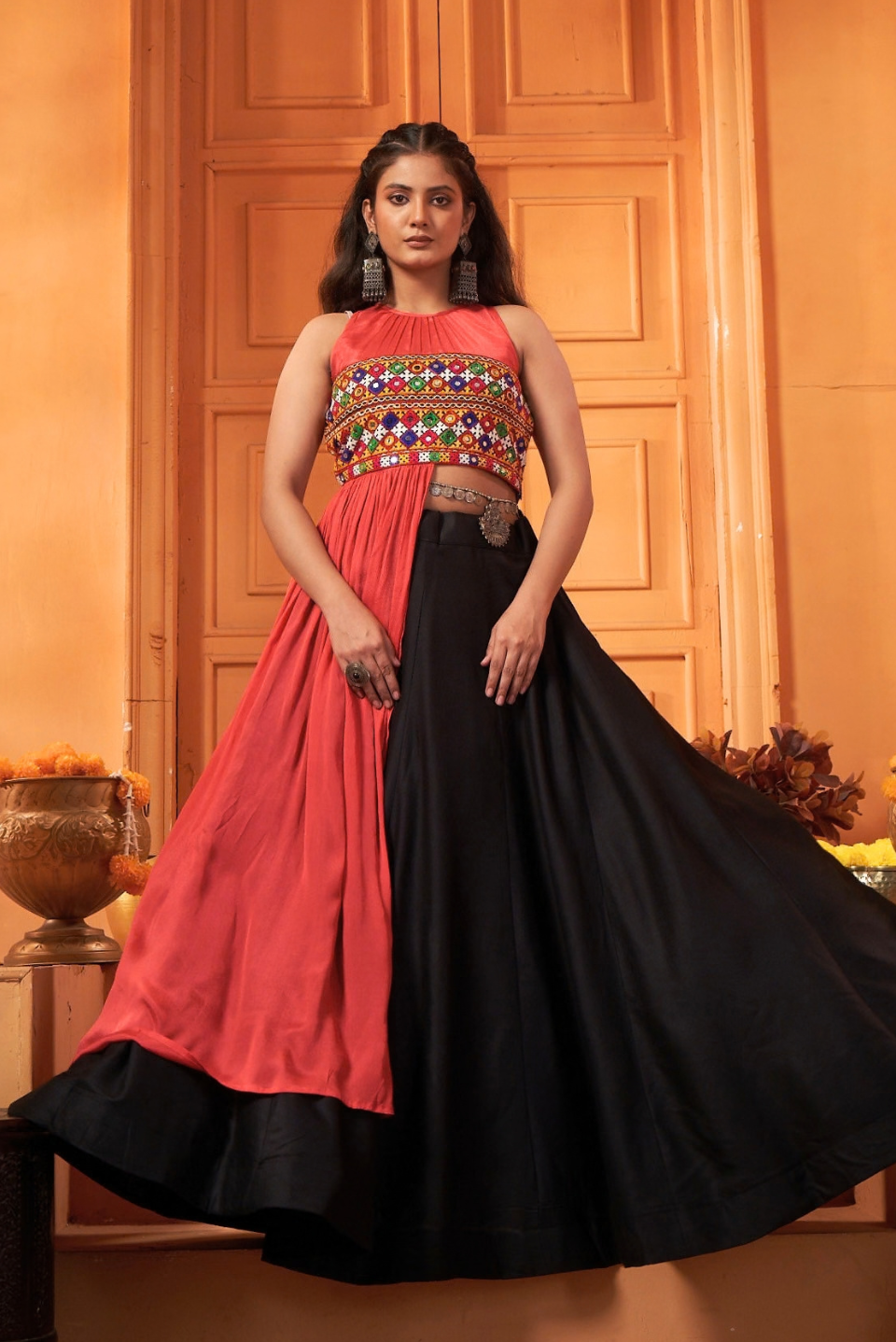 Sohni Kutchi Belt Lehenga Choli for Navratri