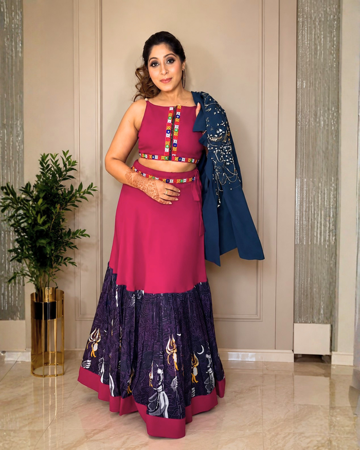 Styled by Clients – Purple Designer Chaniya Choli for Navratri