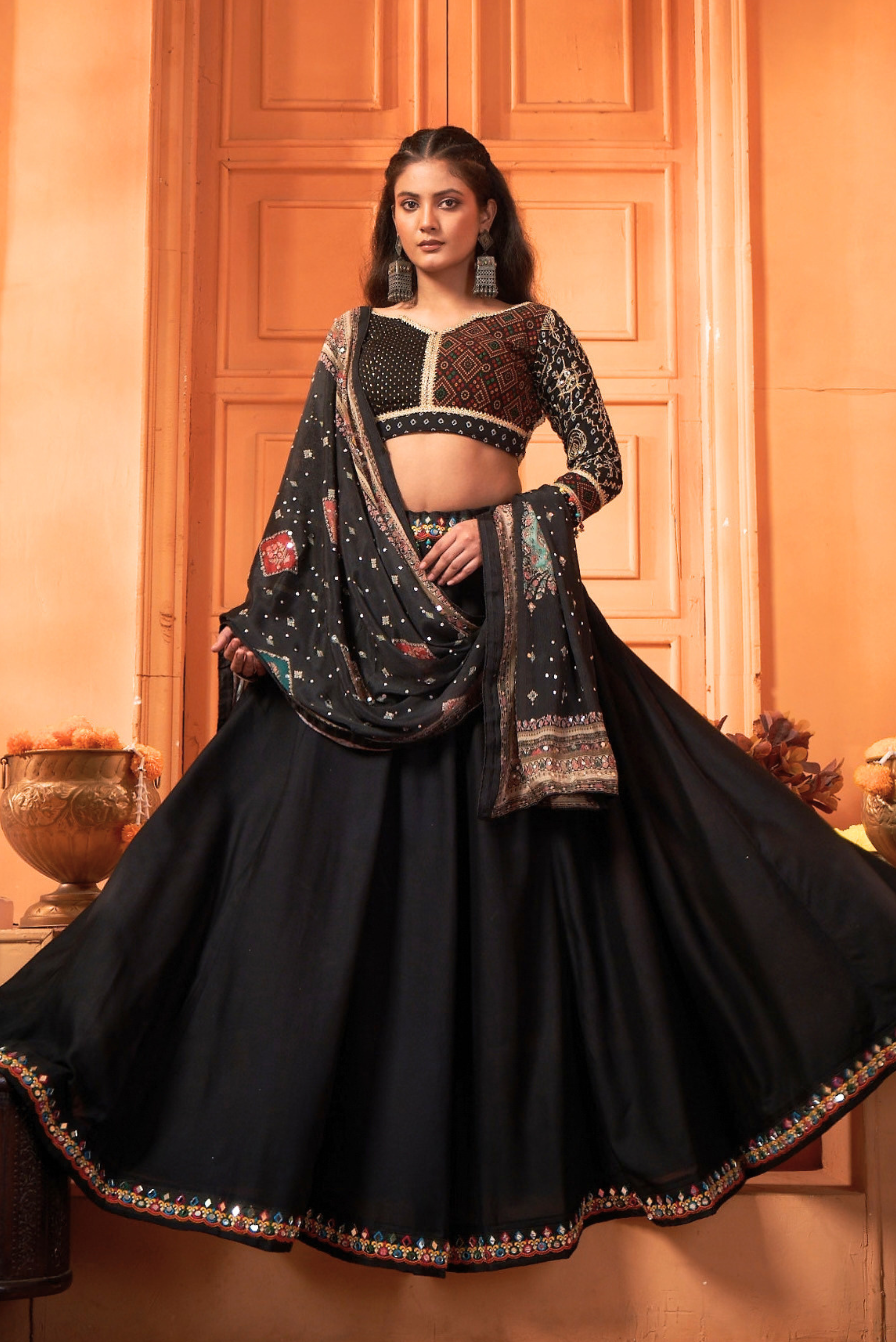 Kajri Patchwork Lehenga Choli for Navratri