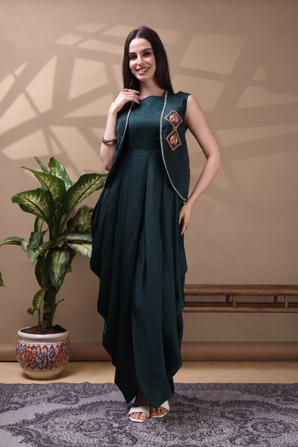 Gajavana Kutch Patchwork Dhoti Jacket Set
