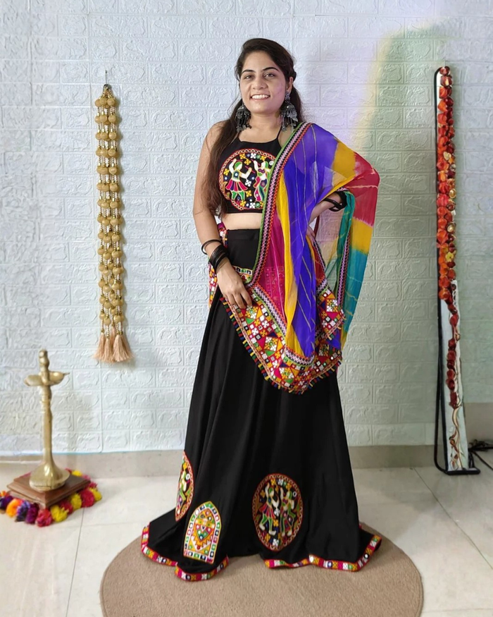 Styled by Clients – Black Designer Chaniya Choli for Navratri