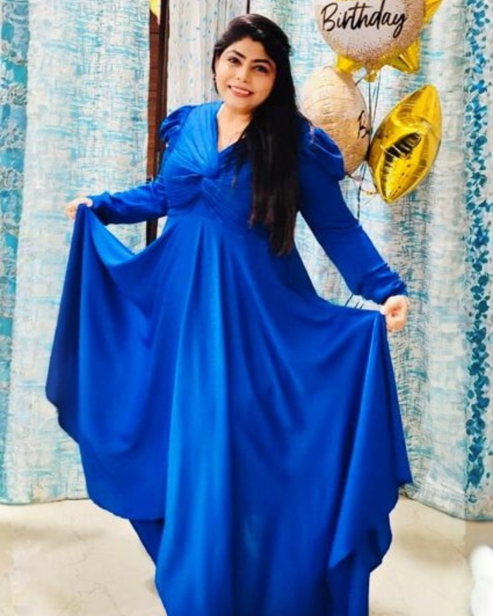 Styled by Clients – Royal Blue Satin One-Piece Gown