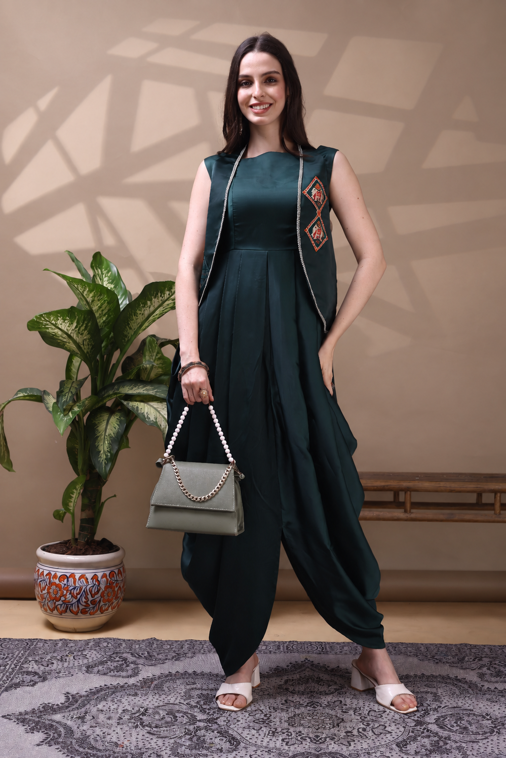 Gajavana Kutch Patchwork Dhoti Jacket Set