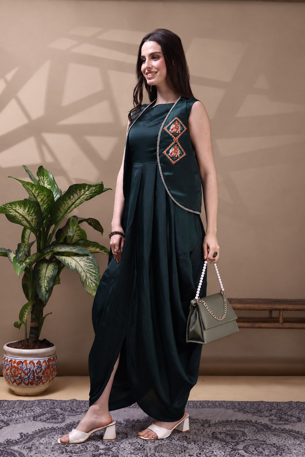 Gajavana Kutch Patchwork Dhoti Jacket Set