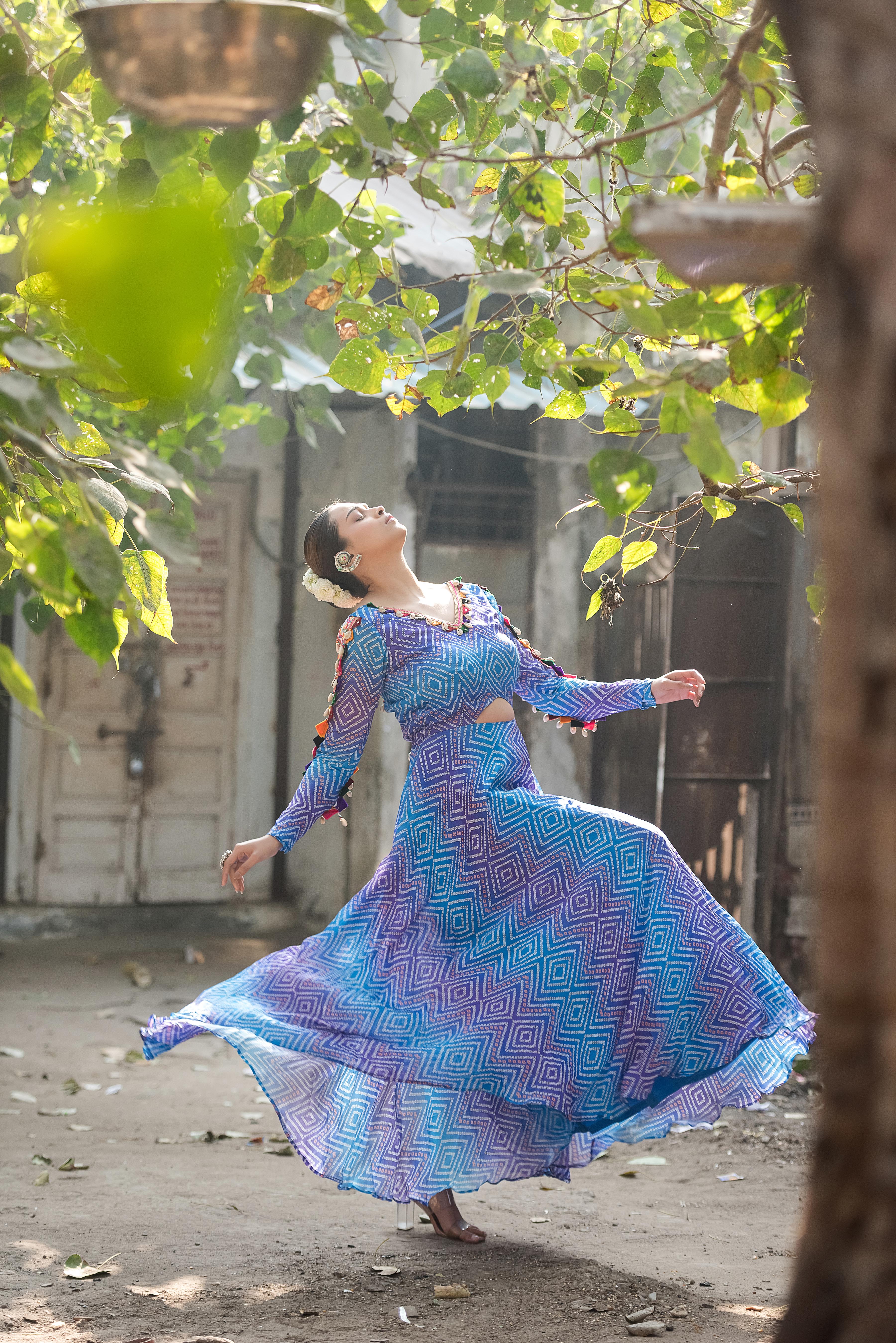Ambar Bandhani Cowrie Cutout Dress