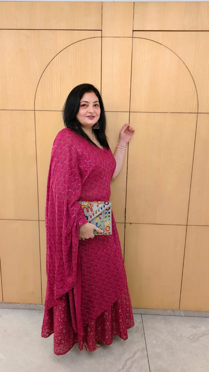 Styled by Clients – Magenta Mirror Charm Lehenga Set