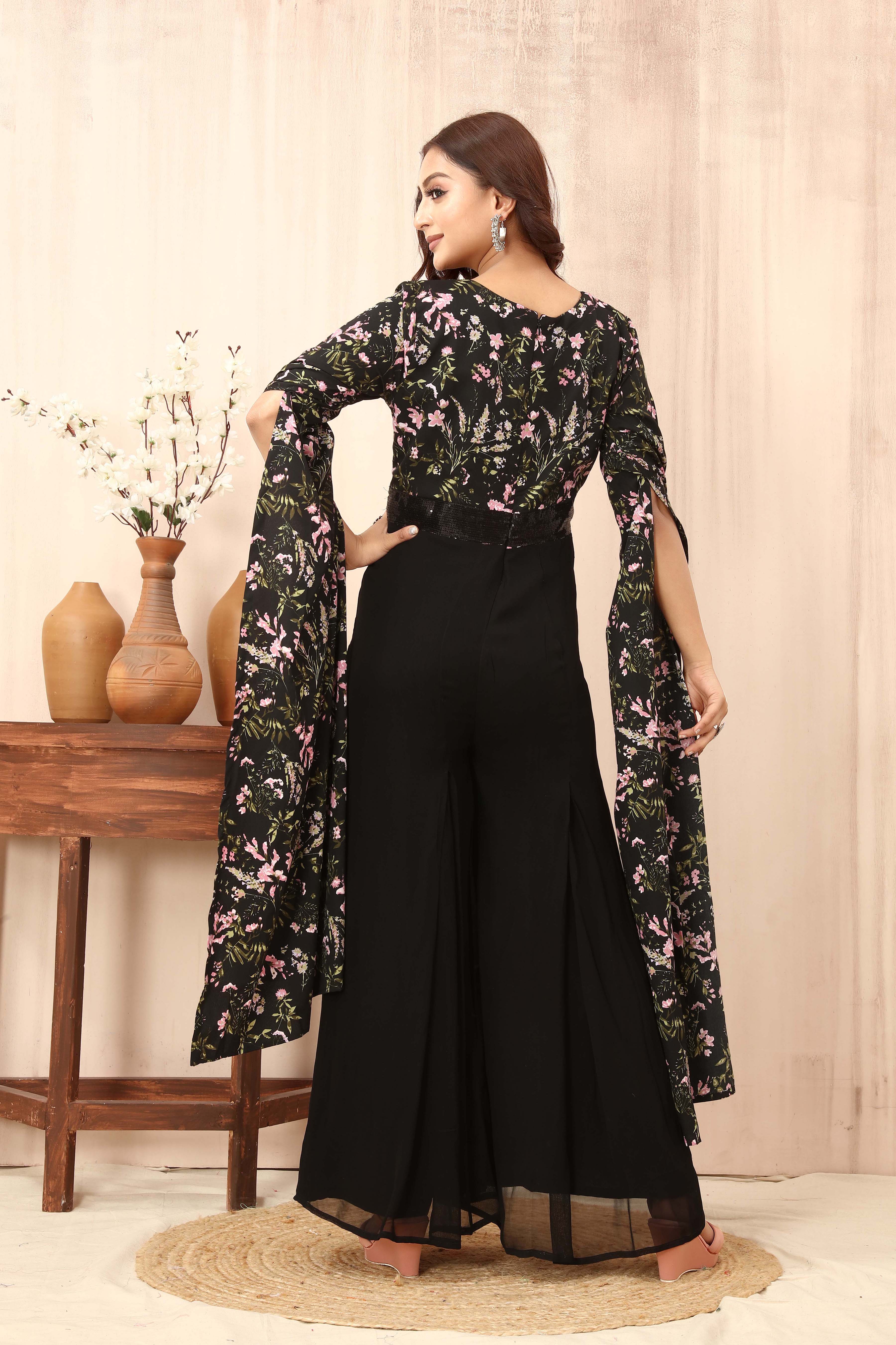 Midnight Blossom Floral Jumpsuit