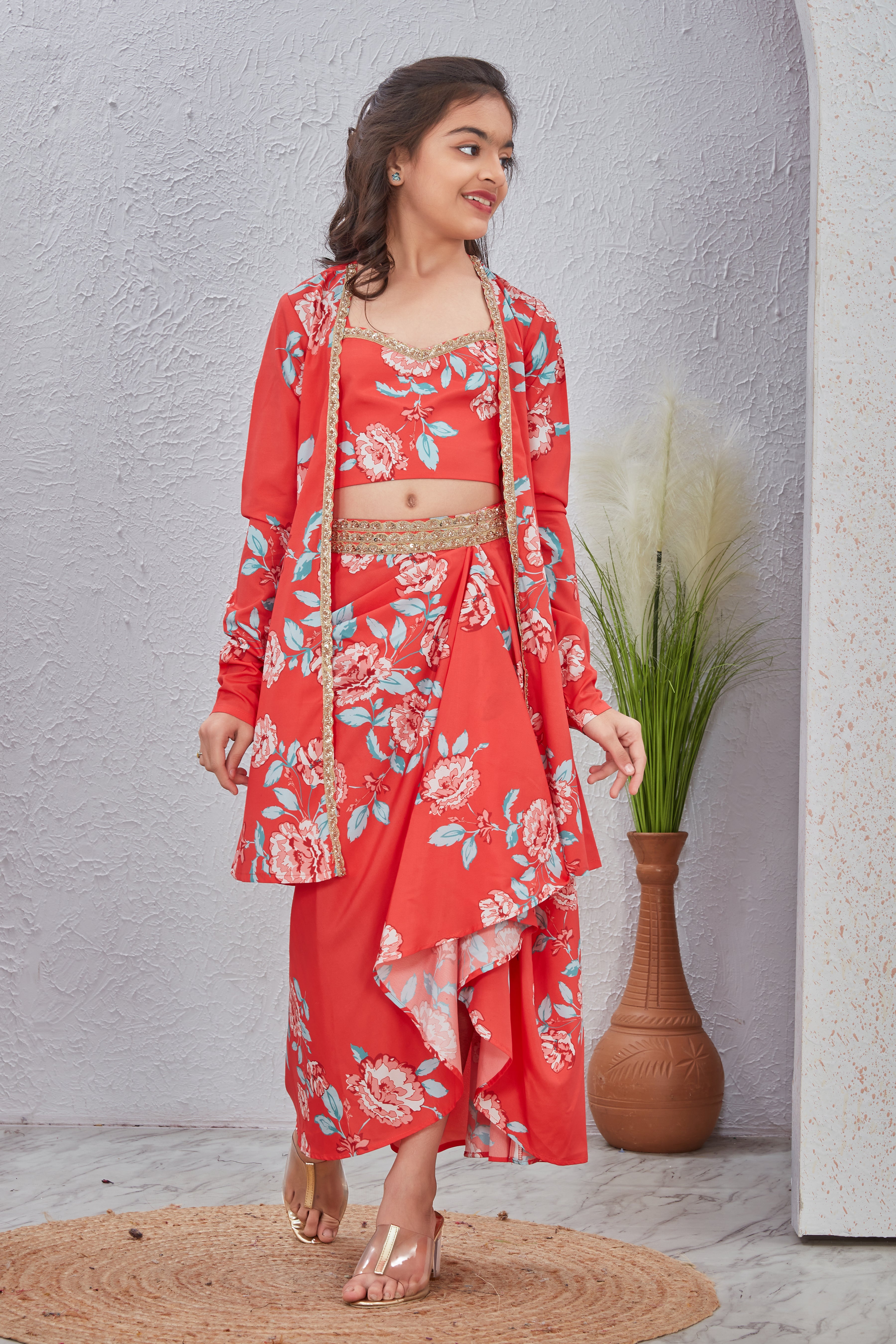 3 Piece Peach Kids Co-ord Set