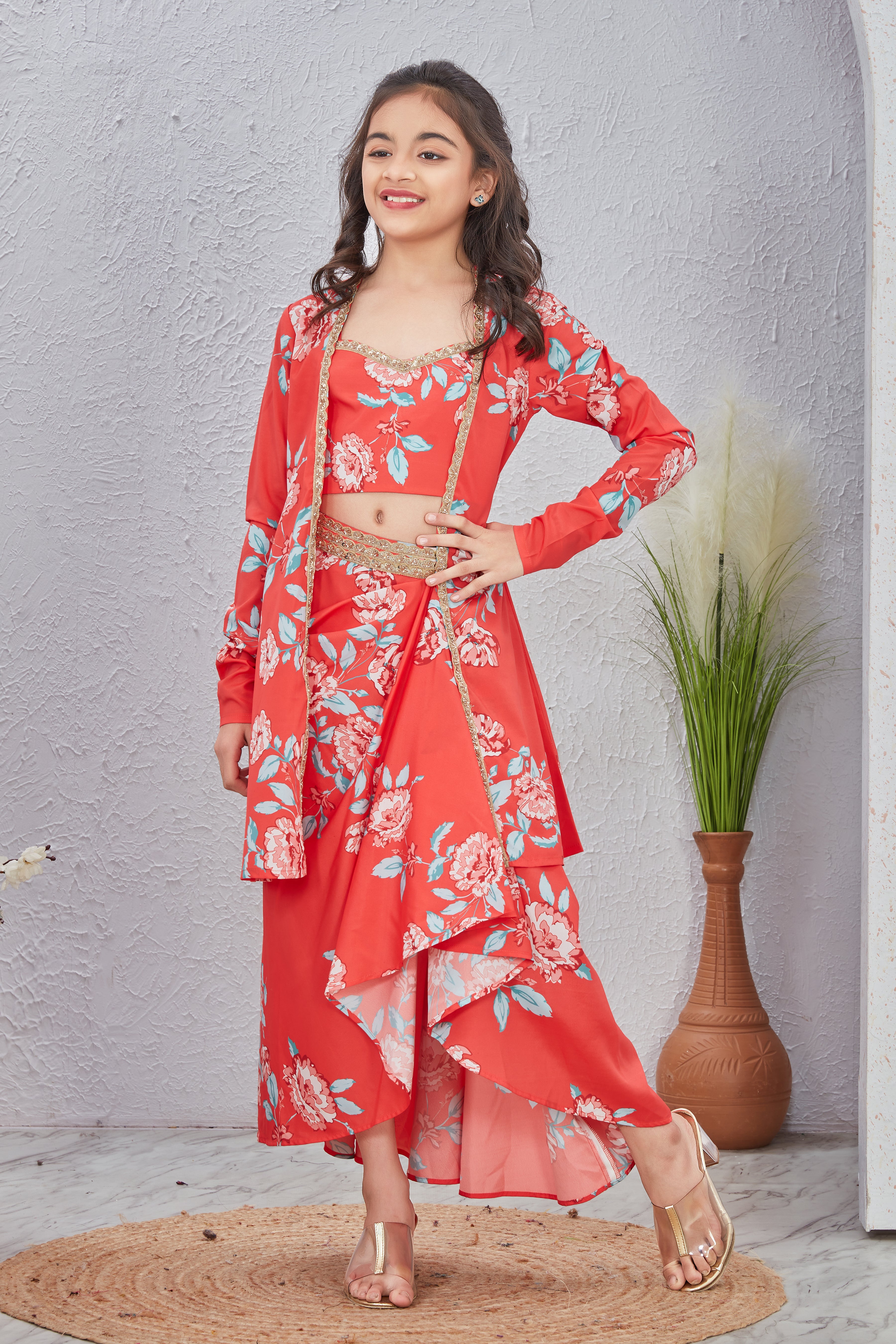 3 Piece Peach Kids Co-ord Set