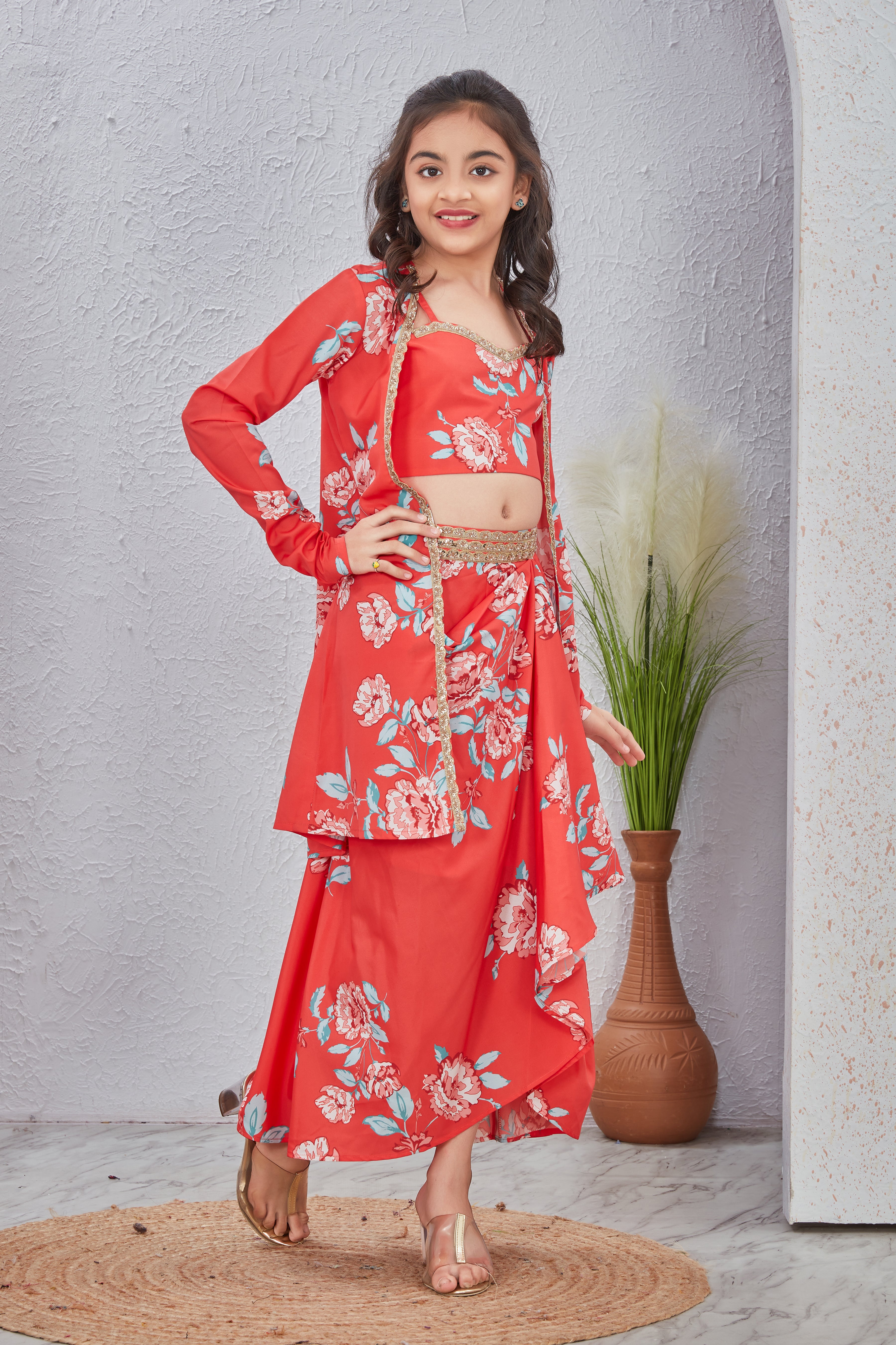 3 Piece Peach Kids Co-ord Set