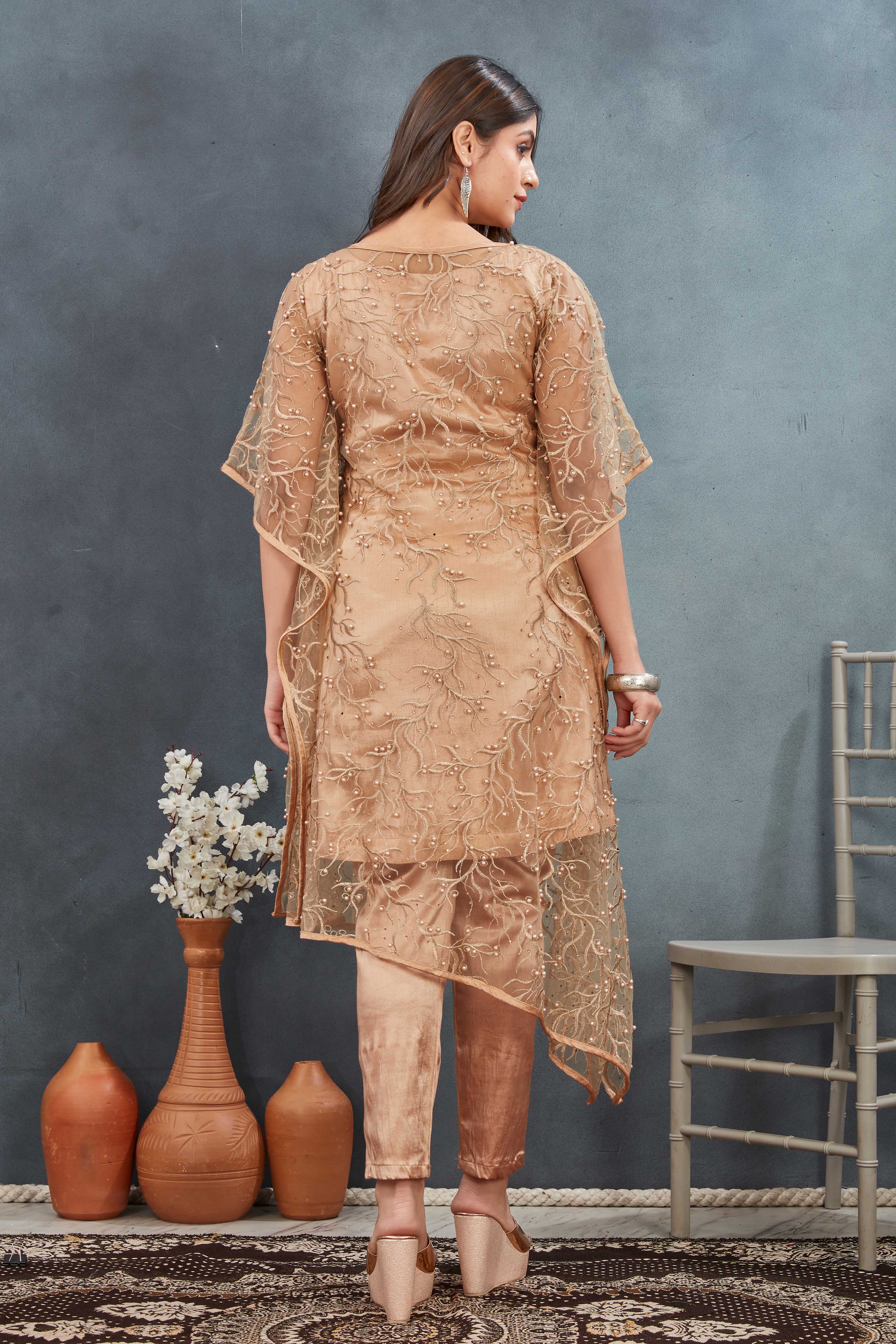 Golden Aura Embroidered Kaftan Set