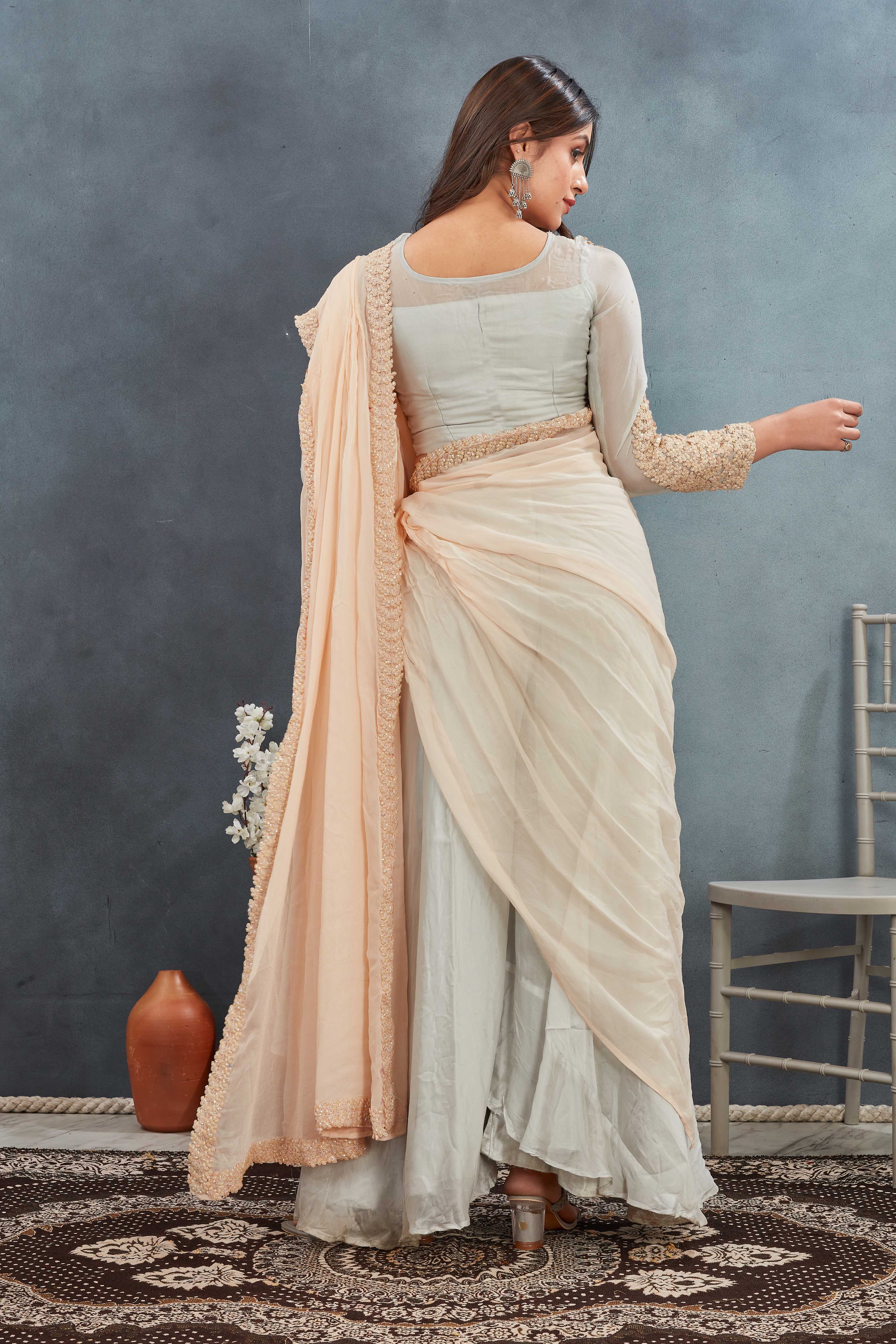 Ivory Grace Embroidered Saree