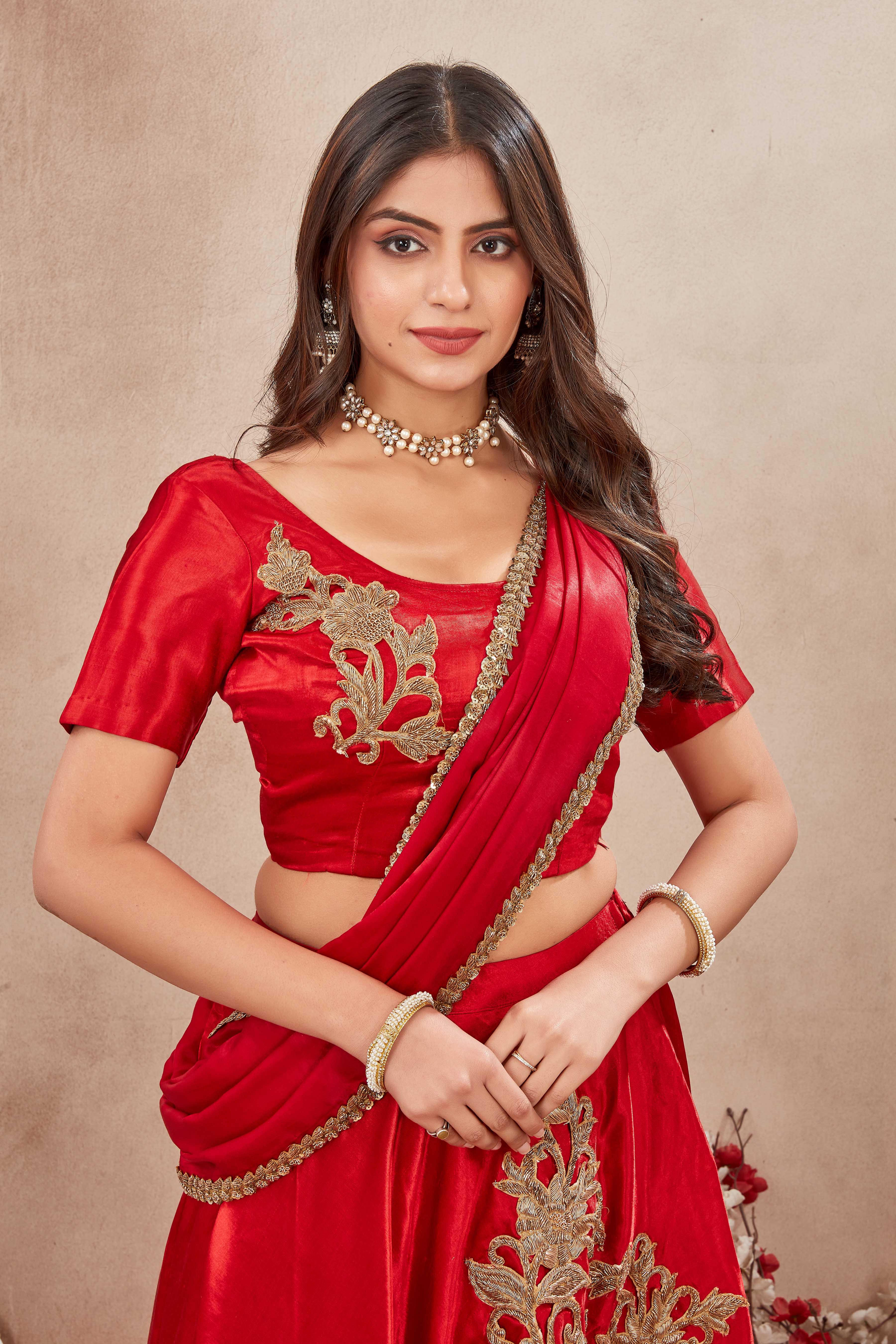 Scarlet Regal Embroidered Lehenga Set