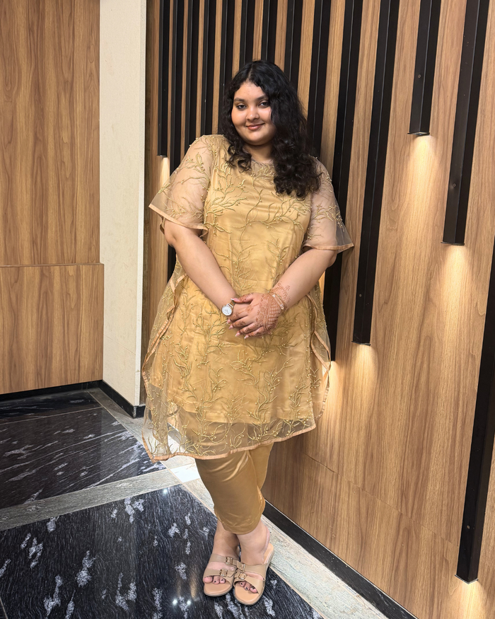 Styled by Clients – Golden Aura Embroidered Kaftan Set