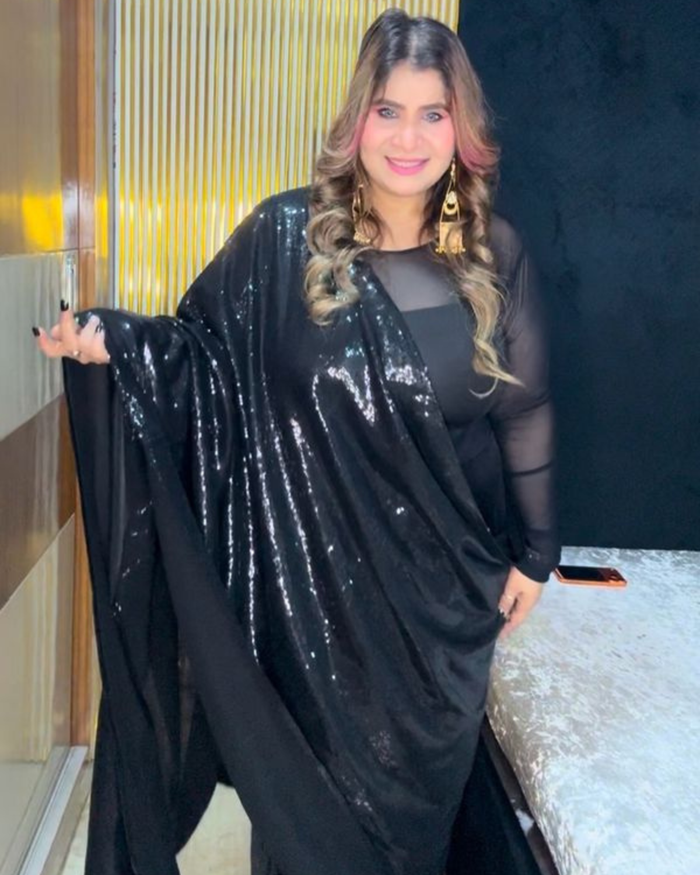 Styled by Clients – Midnight Noir Sequin Saree