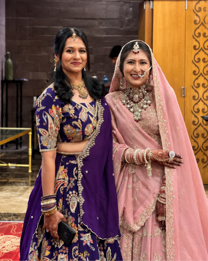 Styled by Clients – Neelambari Royale Purple Embroidered Lehenga Set with Dupatta