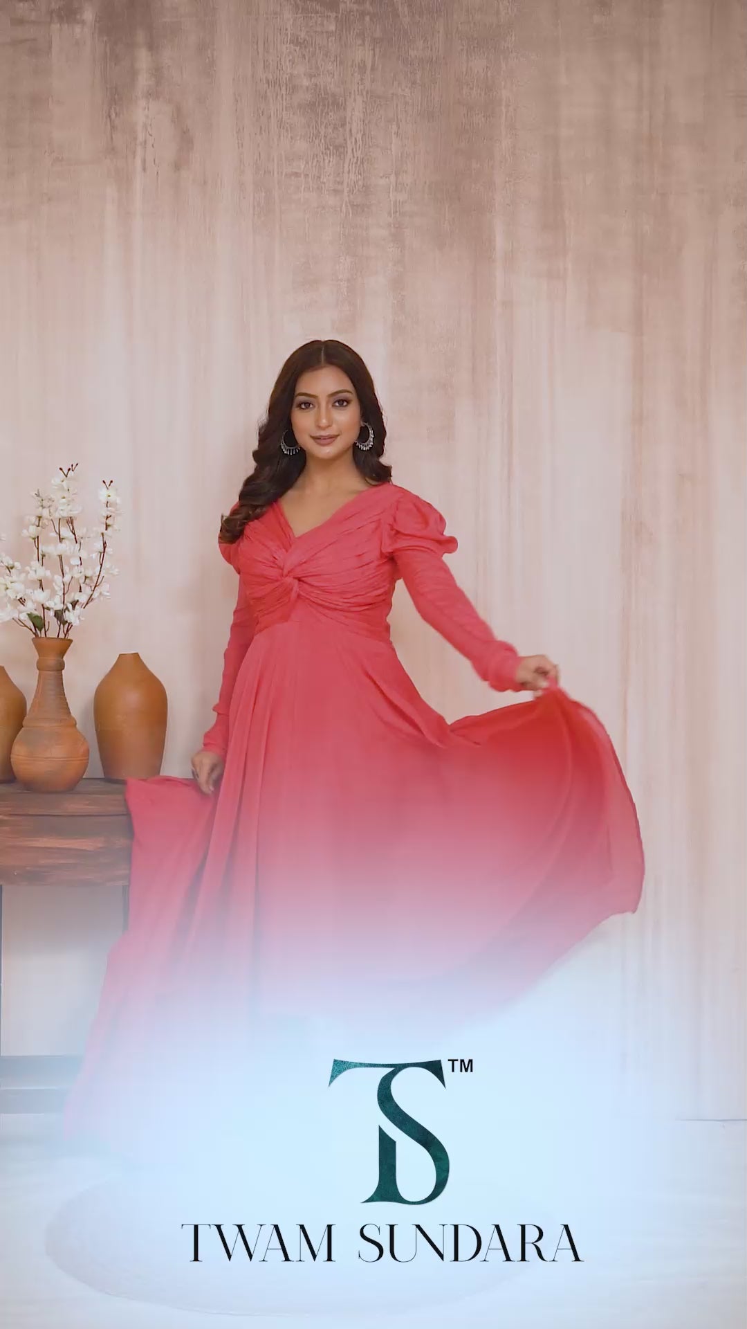 V Neck fit  & Flare Midi Dress